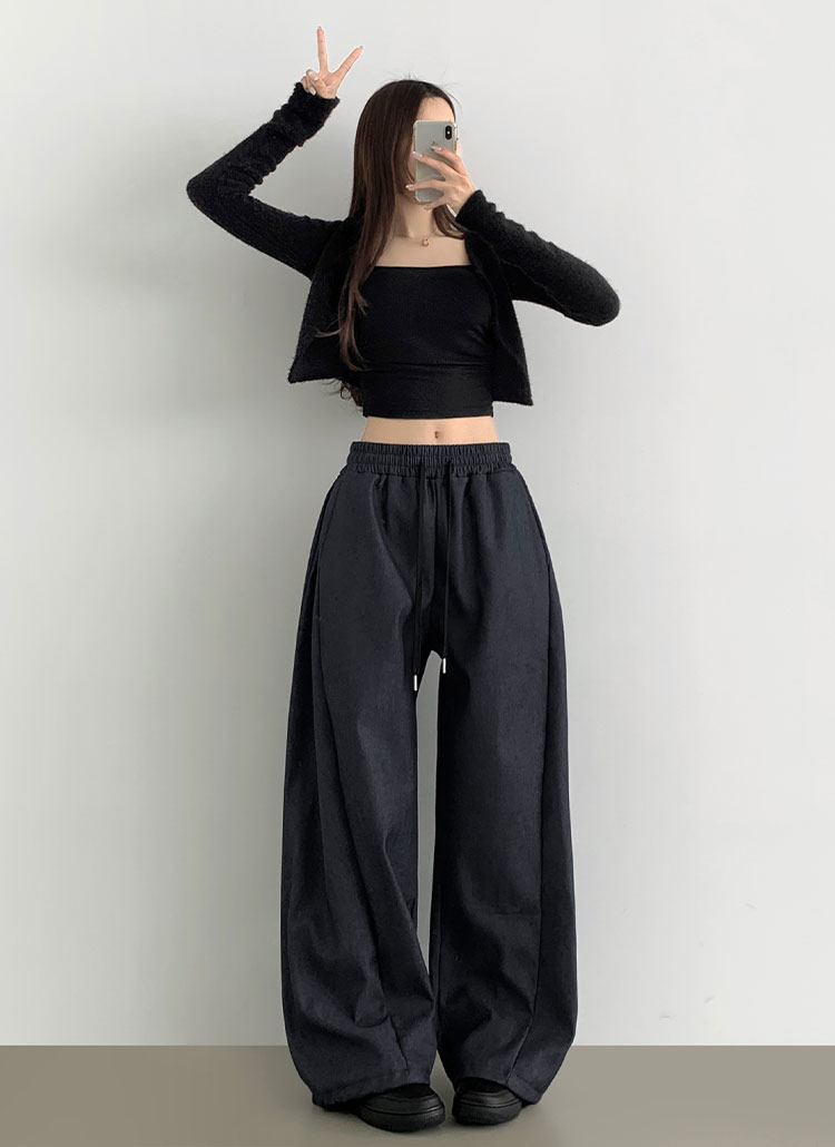 裏起毛2WAYドロストノンウォッシュバルーンデニムパンツ