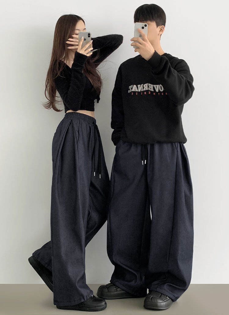 裏起毛2WAYドロストノンウォッシュバルーンデニムパンツ