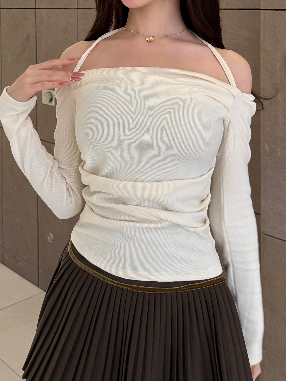*再入荷*2WAY起毛ホルタードレープリブTシャツ | 詳細画像5