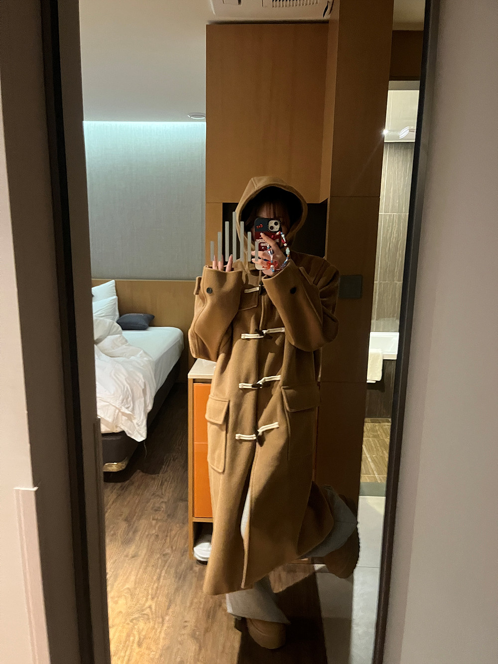 トグルボタン付きシンプルロングコート❤️冬の女子会・デートに最適 トグルボタン付きシンプルロングコート❤️冬の女子会・デートに最適