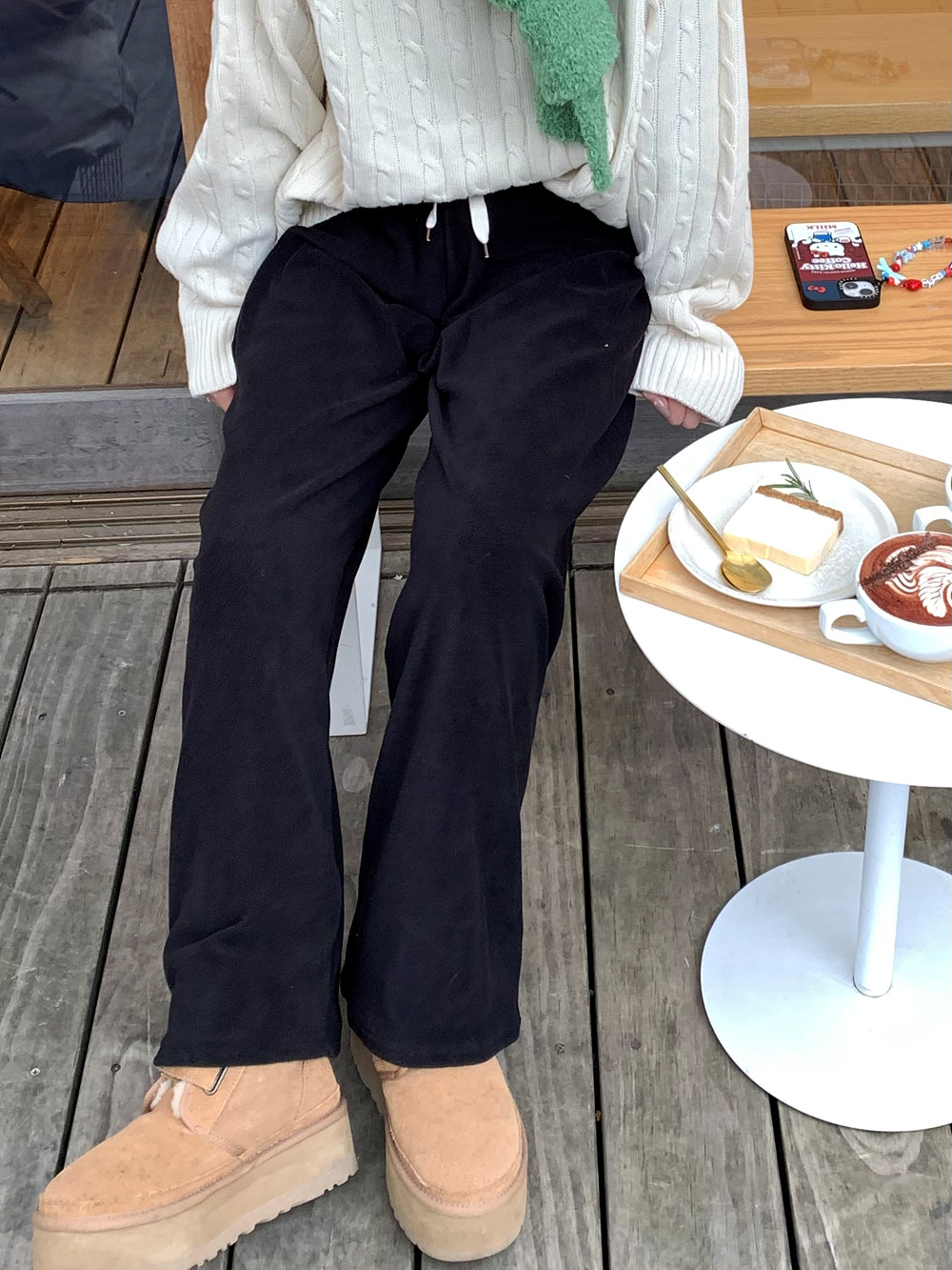 両起毛ドロストワイドパンツ | 詳細画像3