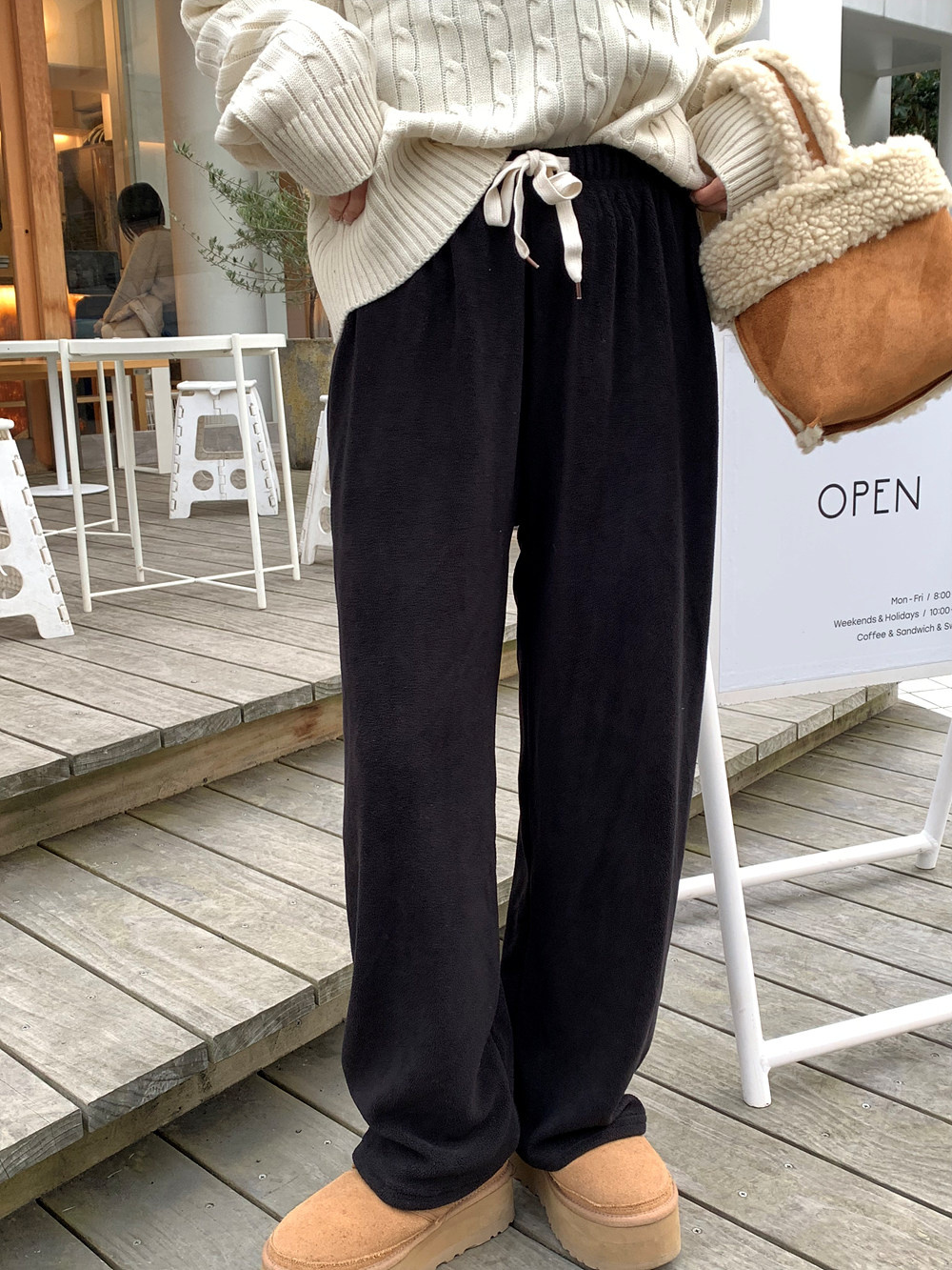 両起毛ドロストワイドパンツ | 詳細画像13