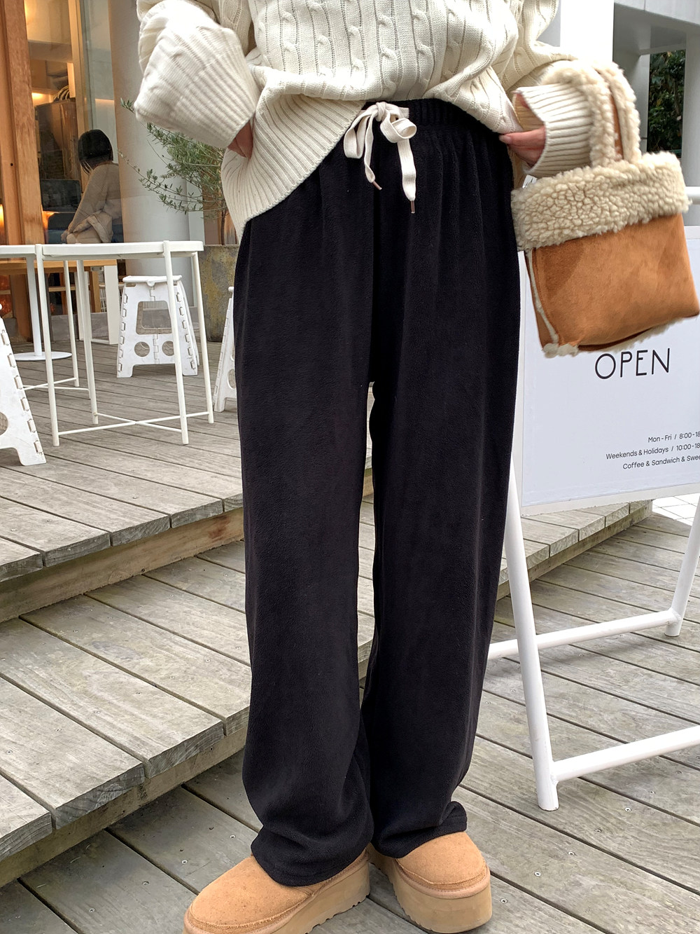 両起毛ドロストワイドパンツ | 詳細画像15