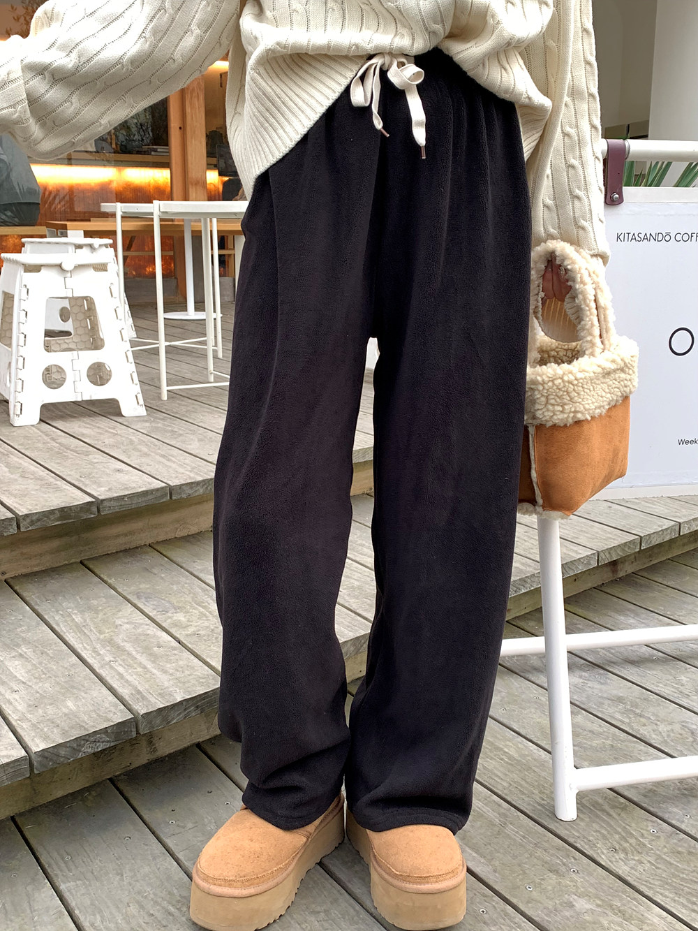 両起毛ドロストワイドパンツ | 詳細画像17
