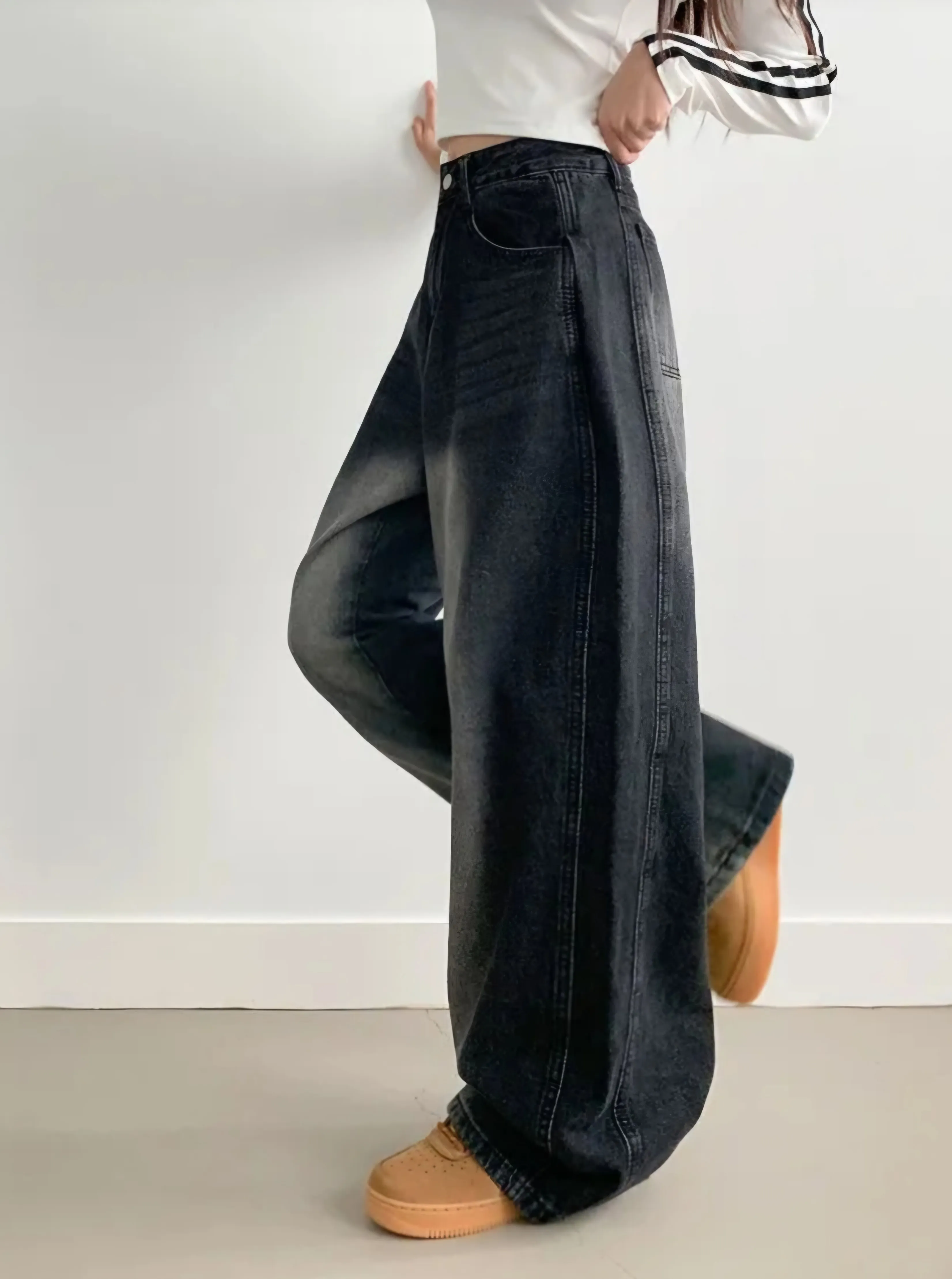 サイドタックラインワイドデニムパンツ | 詳細画像1