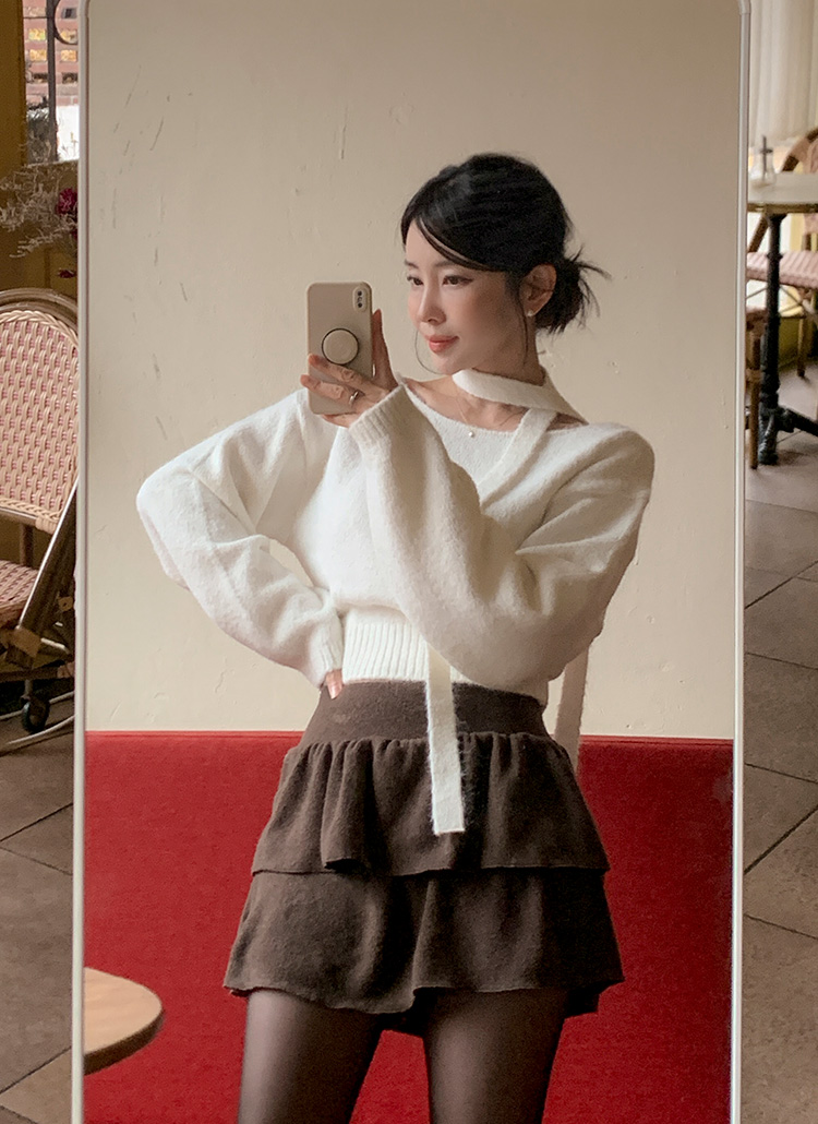 ダブルフリルニットミニスカート | レディースファッション通販 - DHOLIC