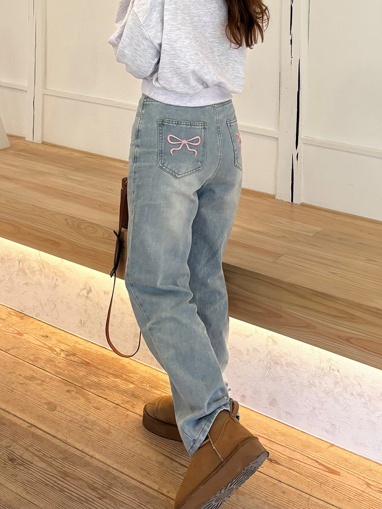 ワイドダークブルーデニムパンツ | レディースファッション通販