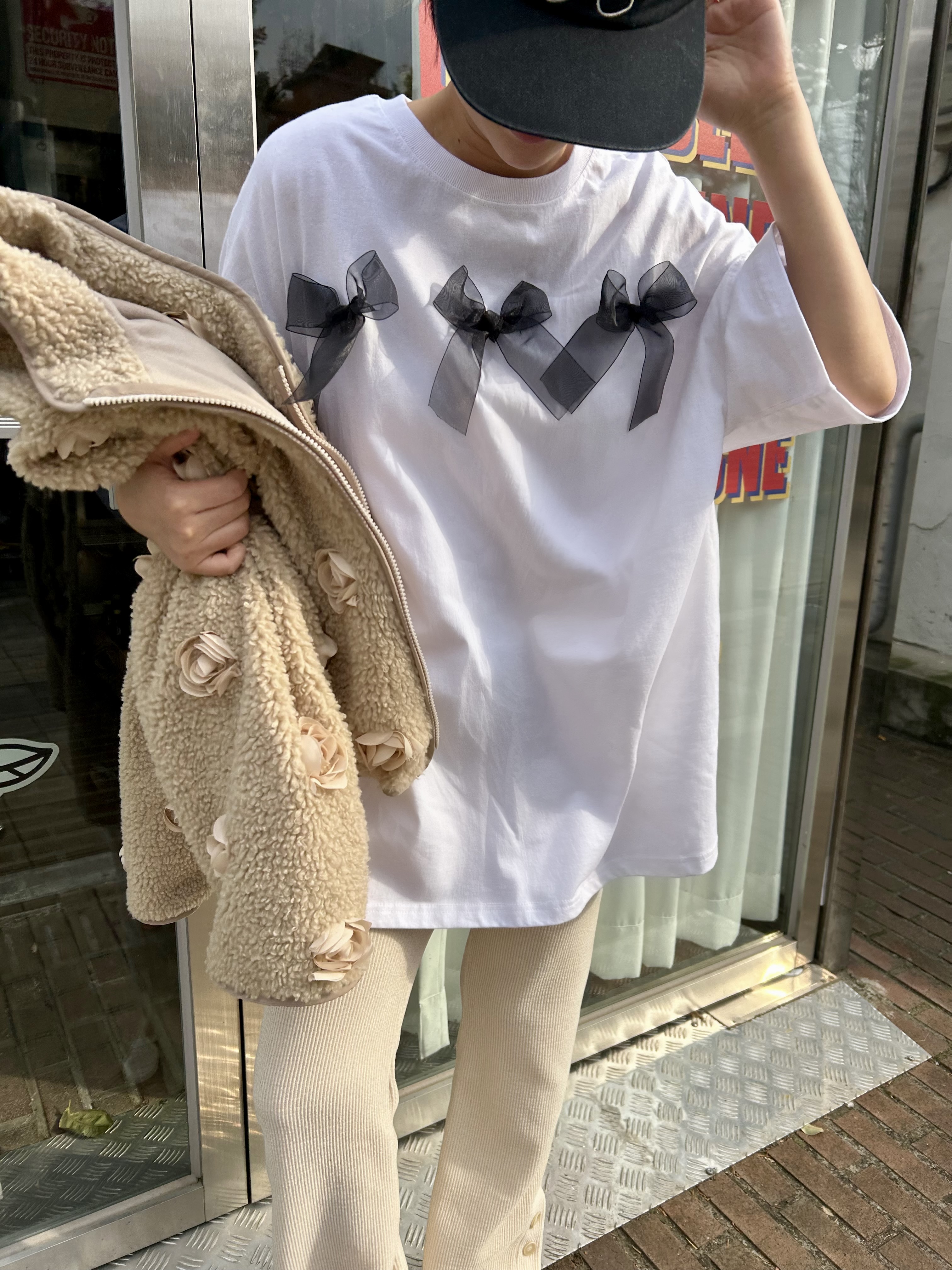 シフォンリボンスリットボクシーTシャツ | 詳細画像3
