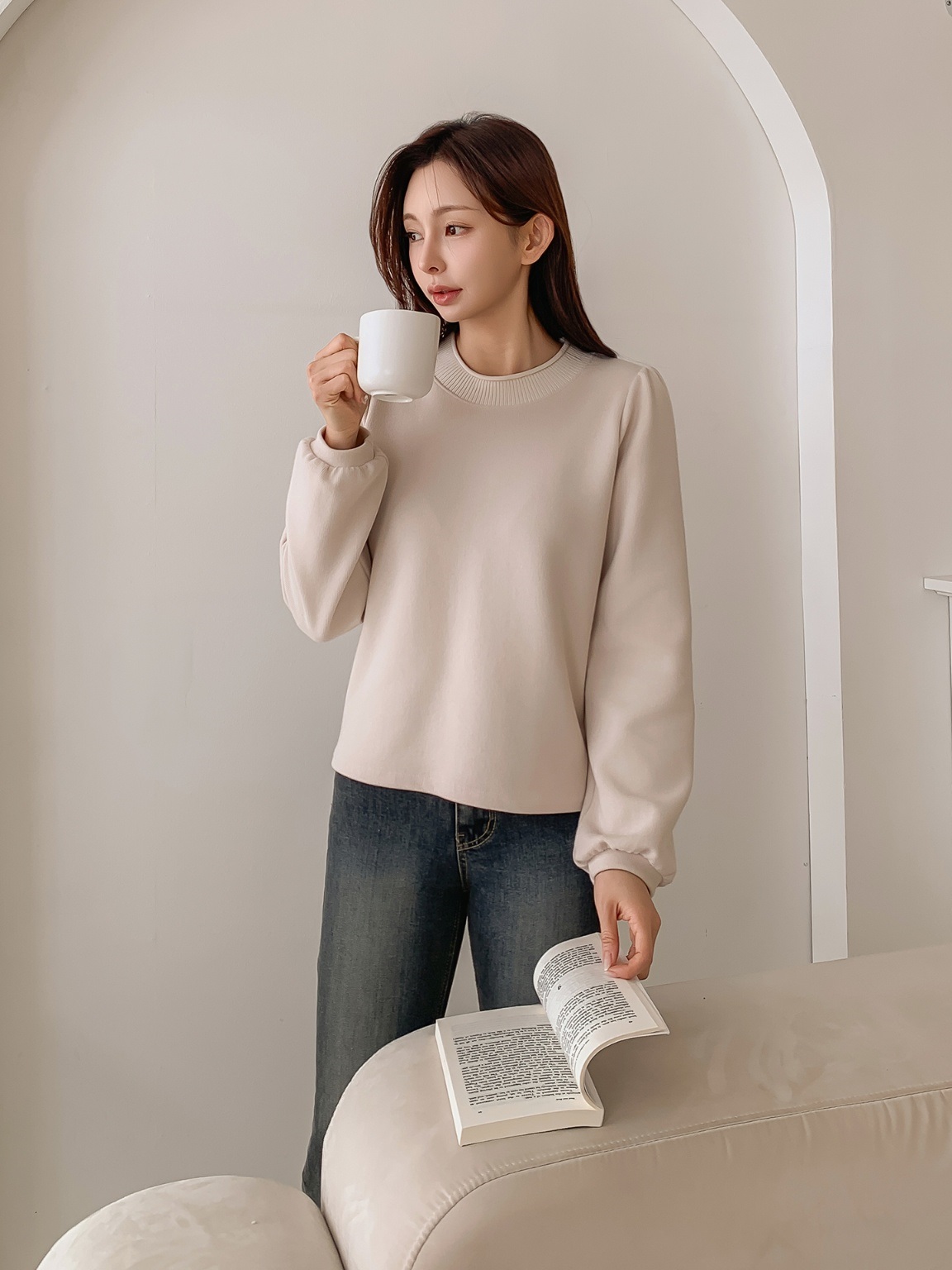 ロールリブハーフネックTシャツ | 詳細画像9
