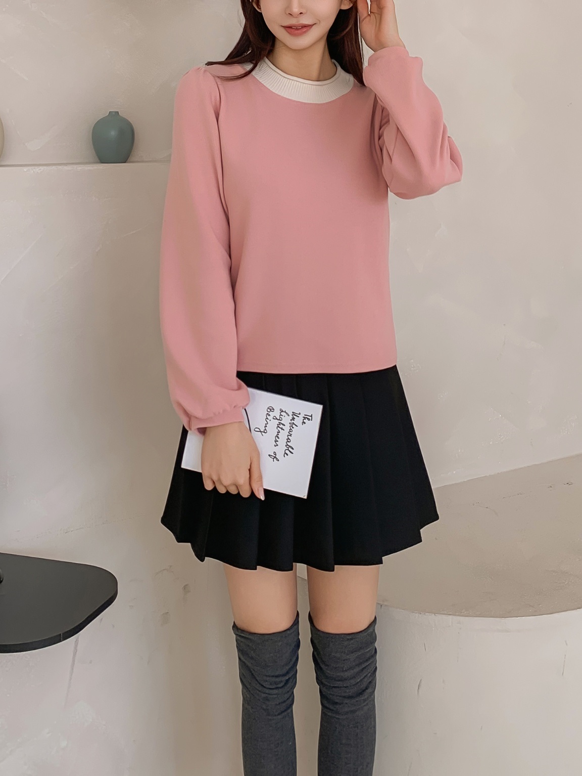 ロールリブハーフネックTシャツ | 詳細画像15
