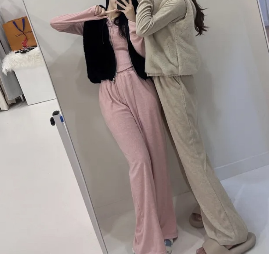 ベロアキャミソール&ダブルジップドロストパーカー&パンツ3SET | 詳細画像5