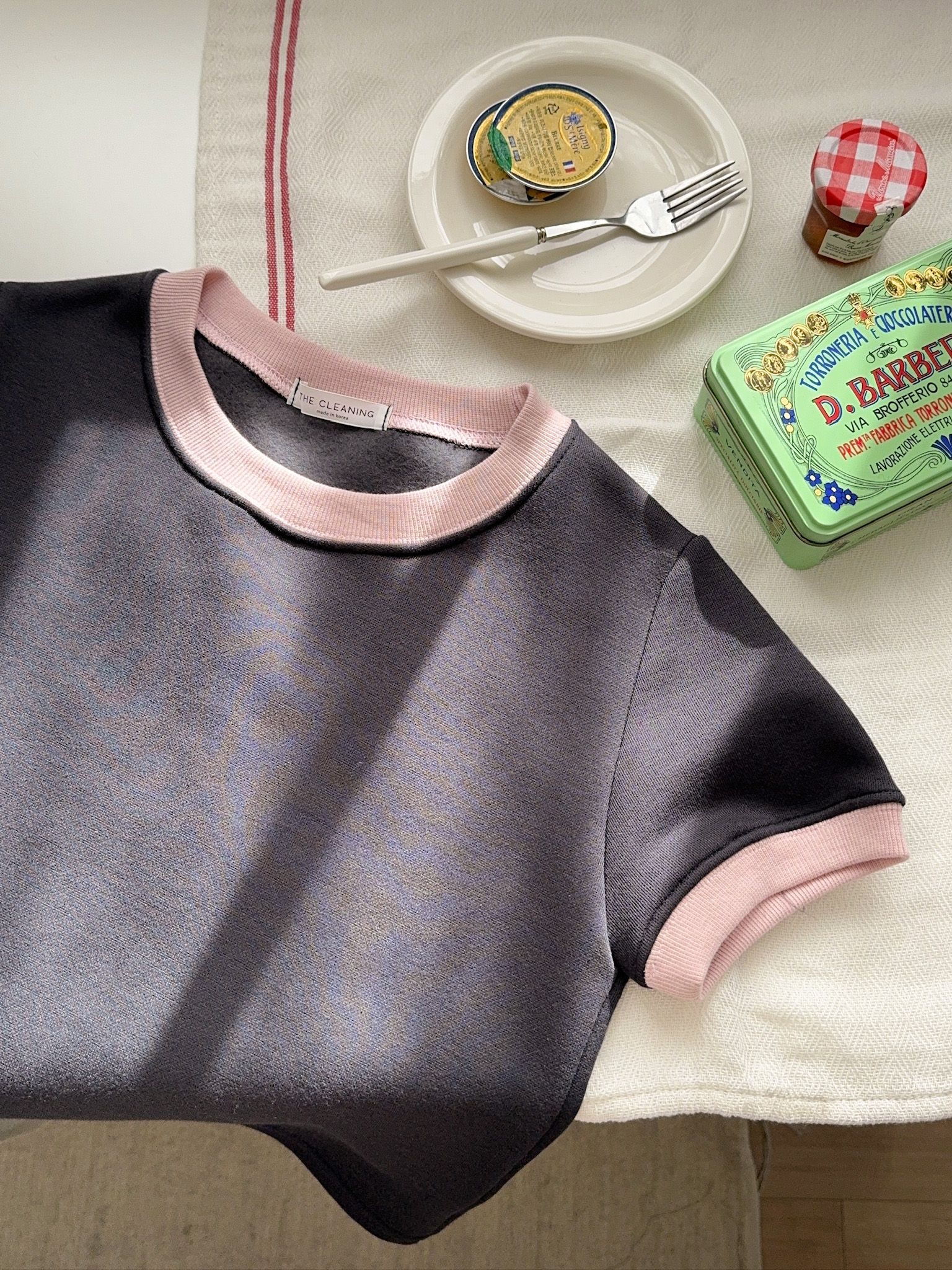 裏起毛配色クロップド半袖Tシャツ | 詳細画像21