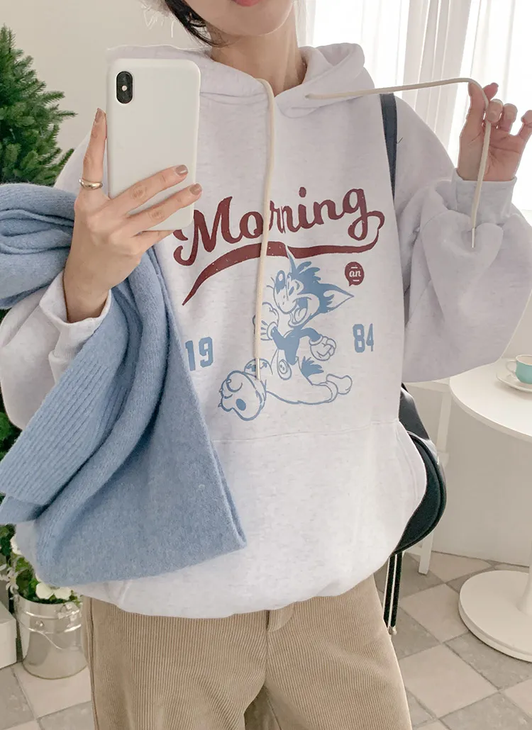 裏起毛Morningプリントマフポケットパーカー | 詳細画像1