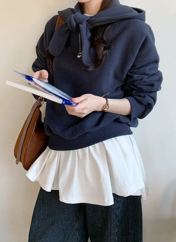 リボンバラクラバ付裏起毛スウェット | 66girls | 詳細画像1