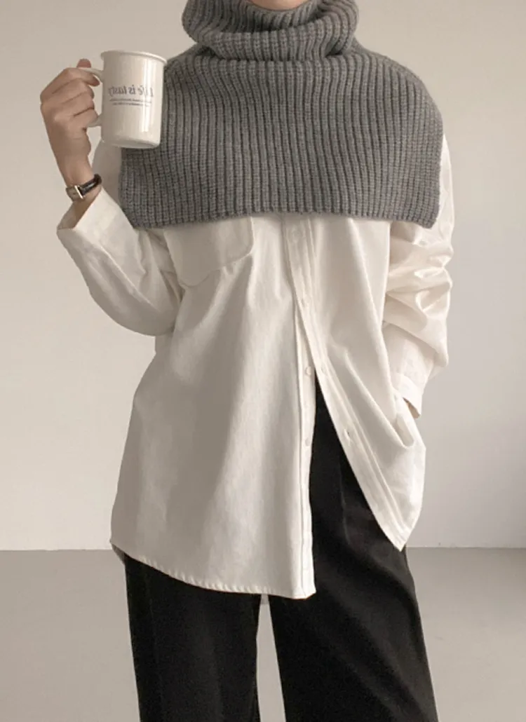 カシミヤ混タートルネックニットケープ | greyraise | 詳細画像1