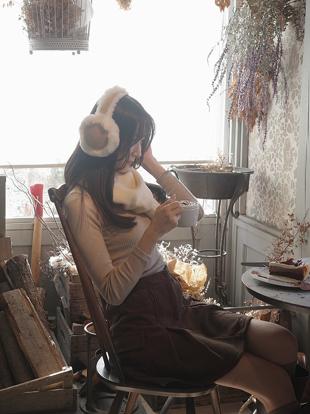 2TYPEパンツ裏地裏起毛コーデュロイタックミニスカート | 詳細画像6