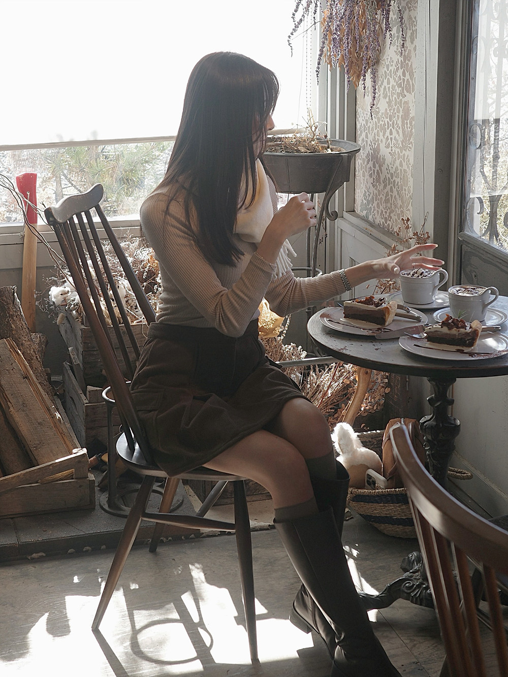 2TYPEパンツ裏地裏起毛コーデュロイタックミニスカート | 詳細画像16