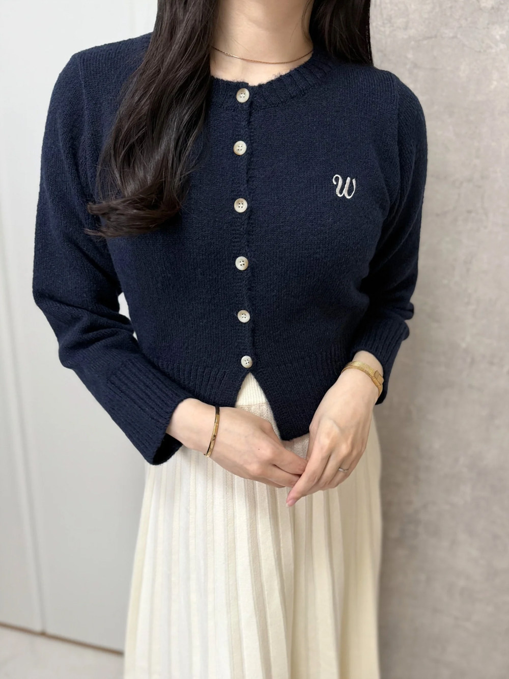 刺繍ロゴケーブルニットカーディガン | 詳細画像13