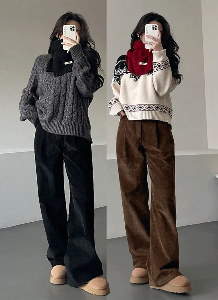 ワンタックコーデュロイワイドパンツ | ganadaran | 詳細画像1