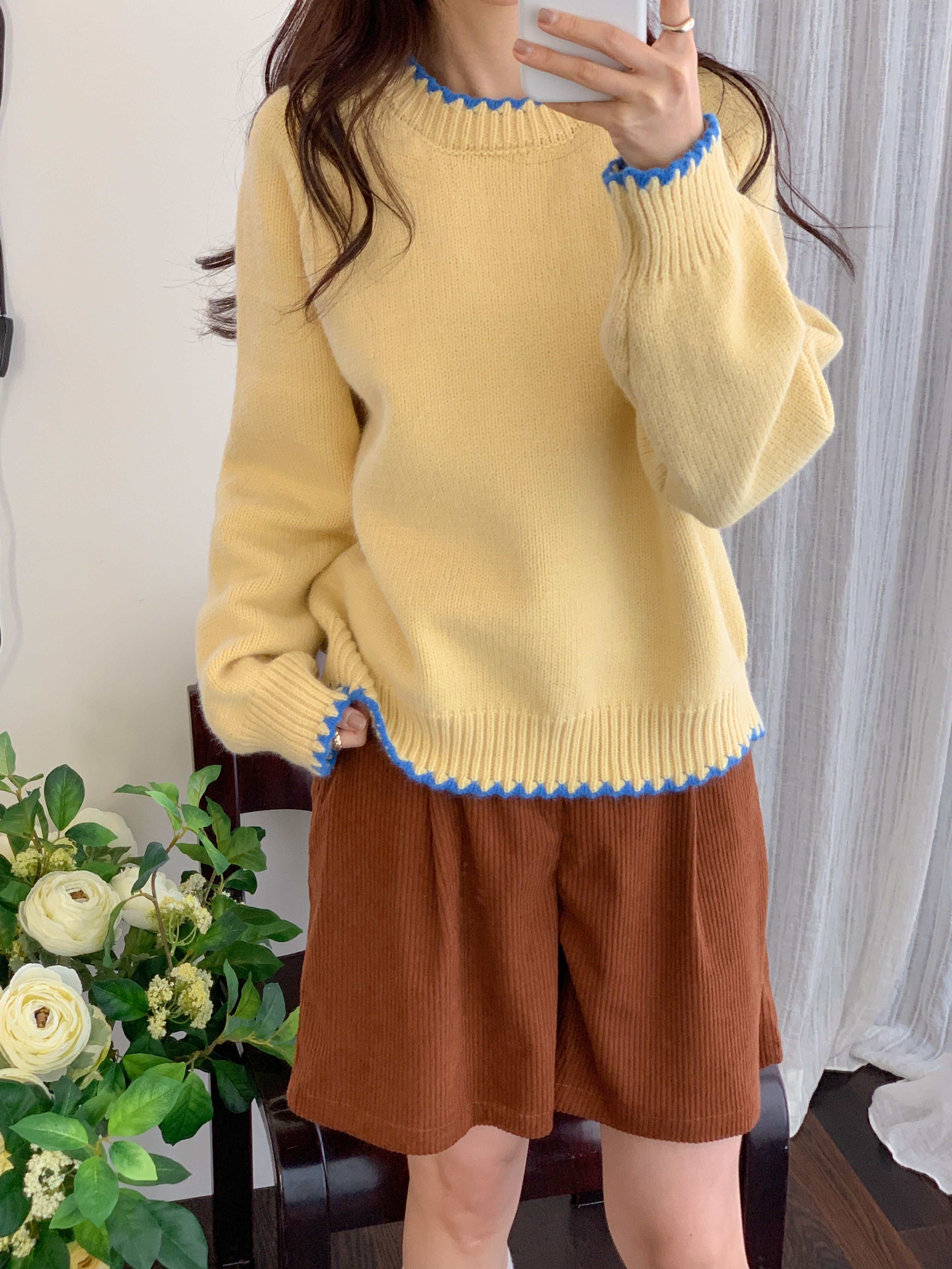 スカラップ配色ラグランスリーブニット | 詳細画像14