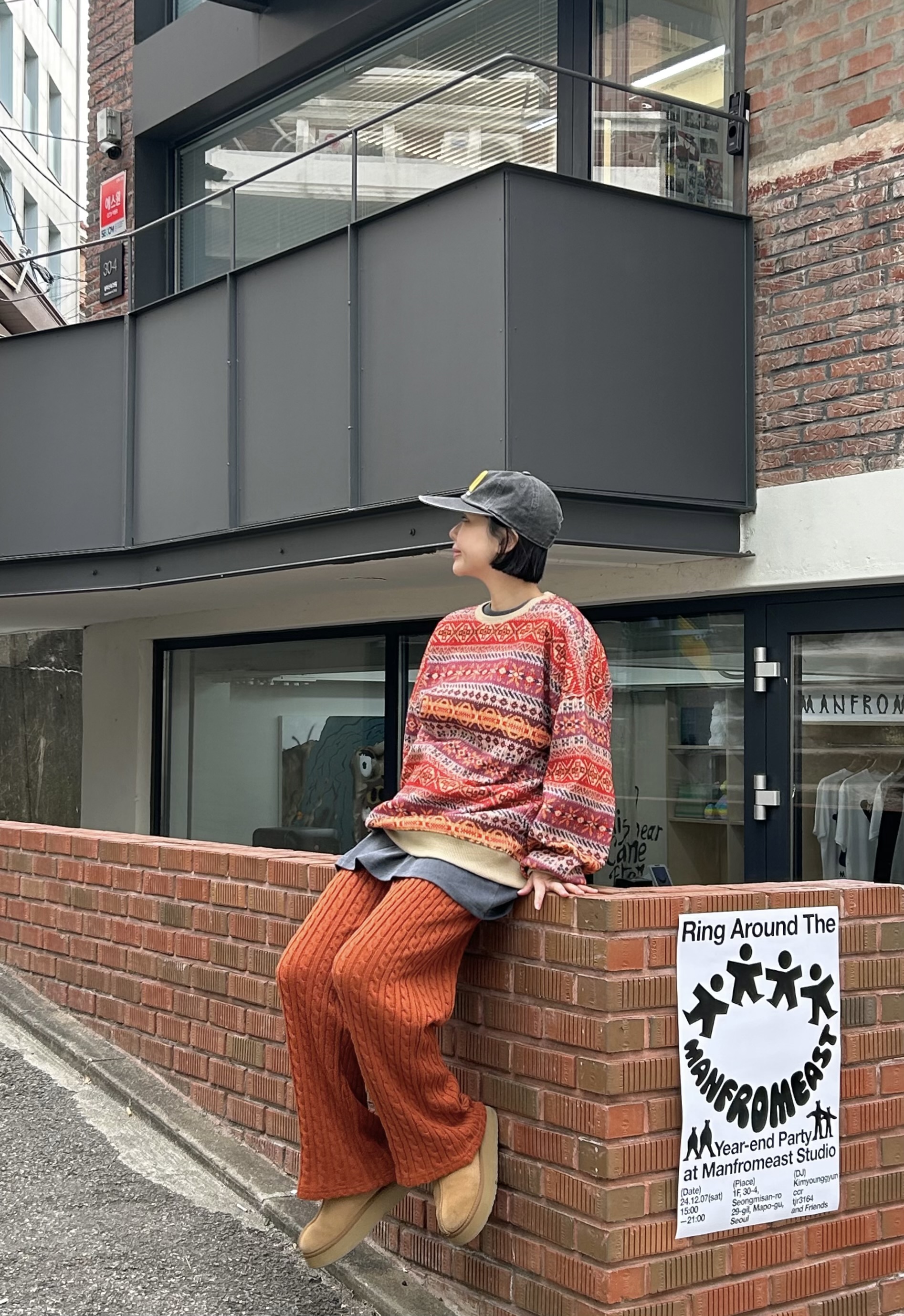 エスニックボーダーボクシーリブスウェット | 詳細画像11