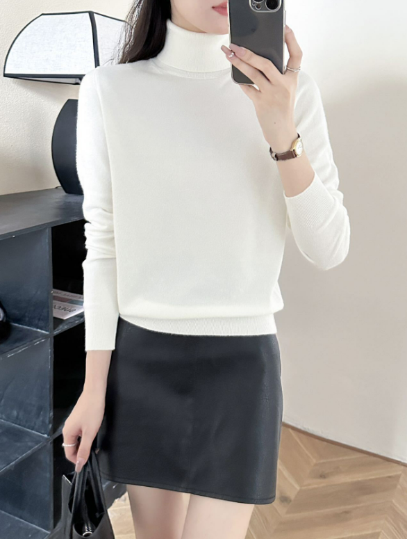 ウール混タートルネック長袖ニット | 詳細画像2