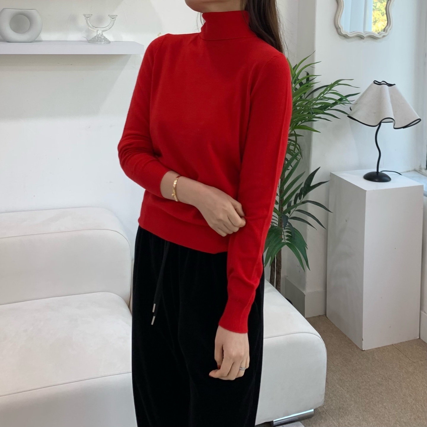 ウール混タートルネック長袖ニット | 詳細画像6