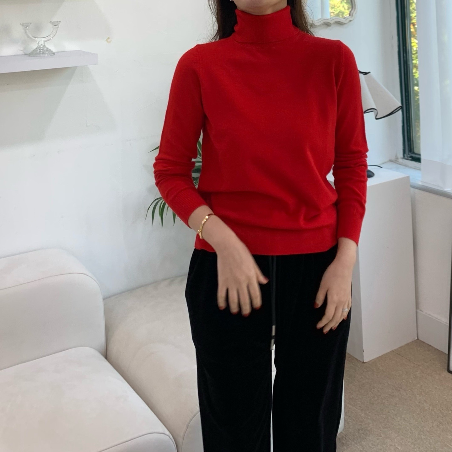 ウール混タートルネック長袖ニット | 詳細画像7