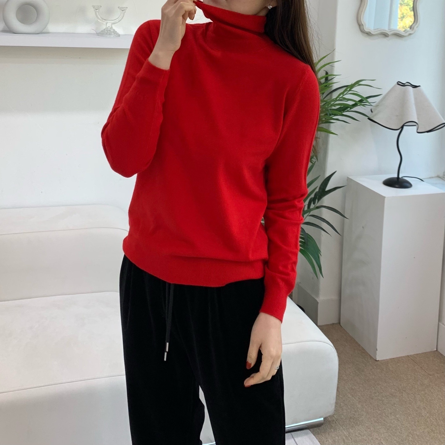 ウール混タートルネック長袖ニット | 詳細画像11