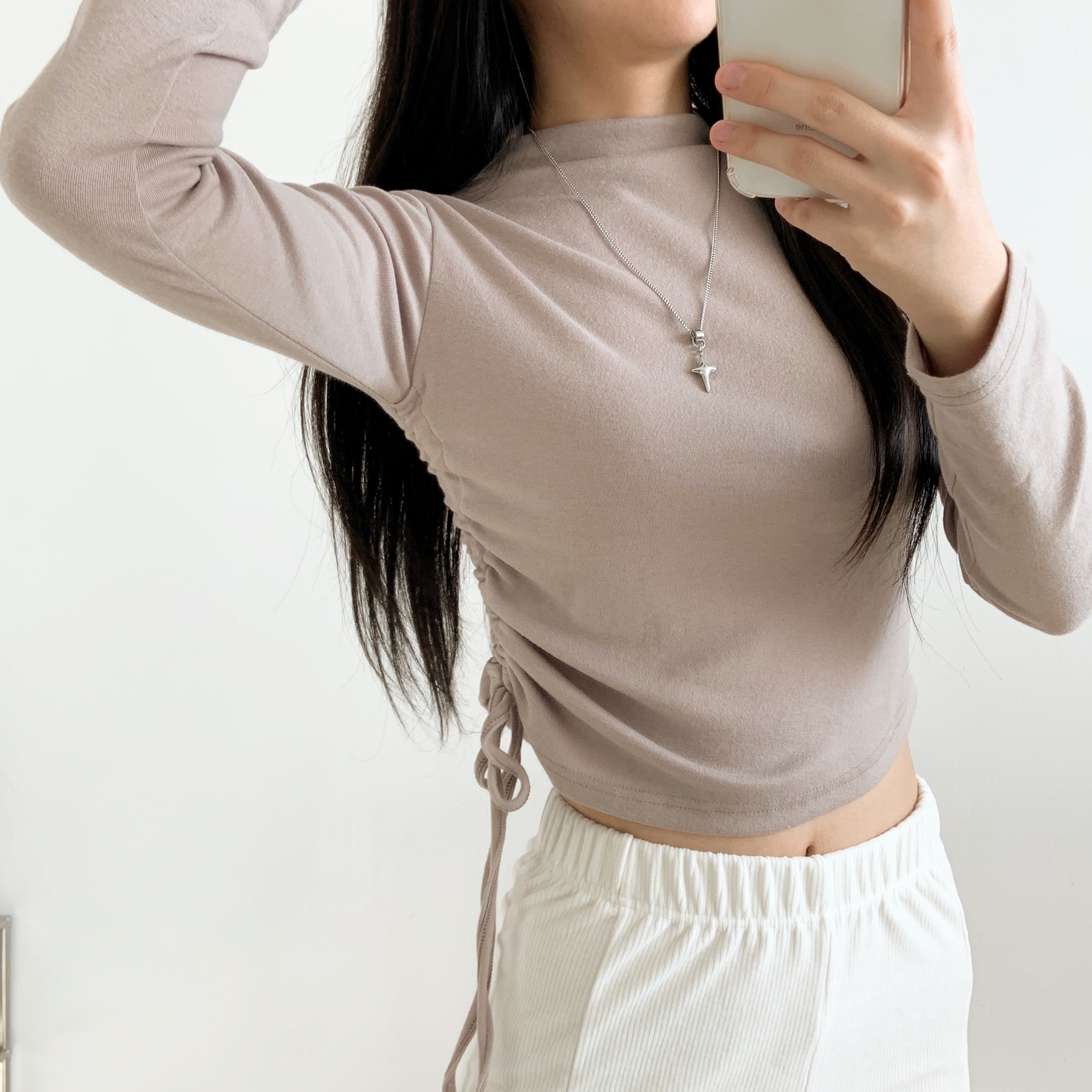 シャーリングモックネックTシャツ | 詳細画像2