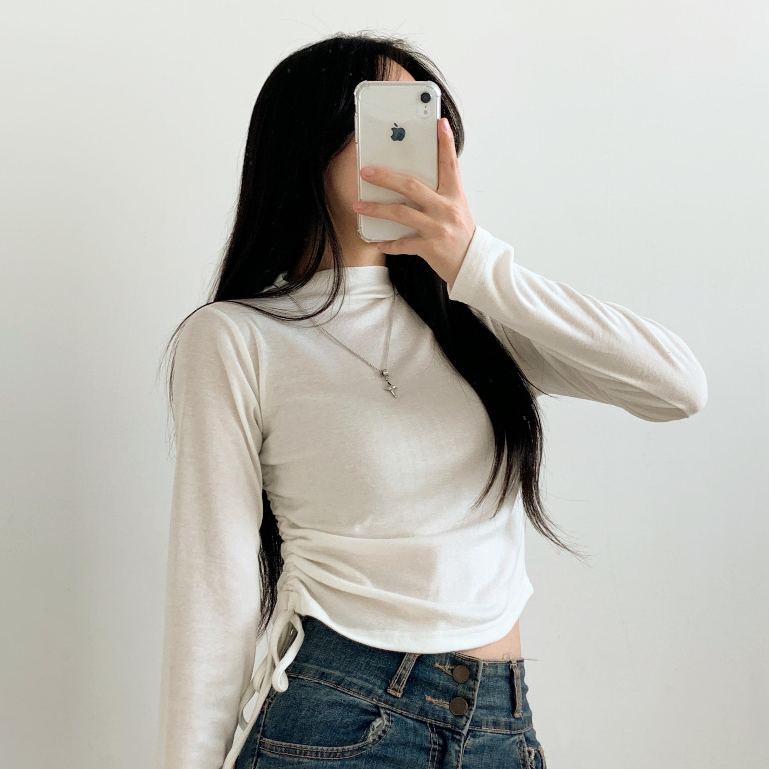 シャーリングモックネックTシャツ | 詳細画像5