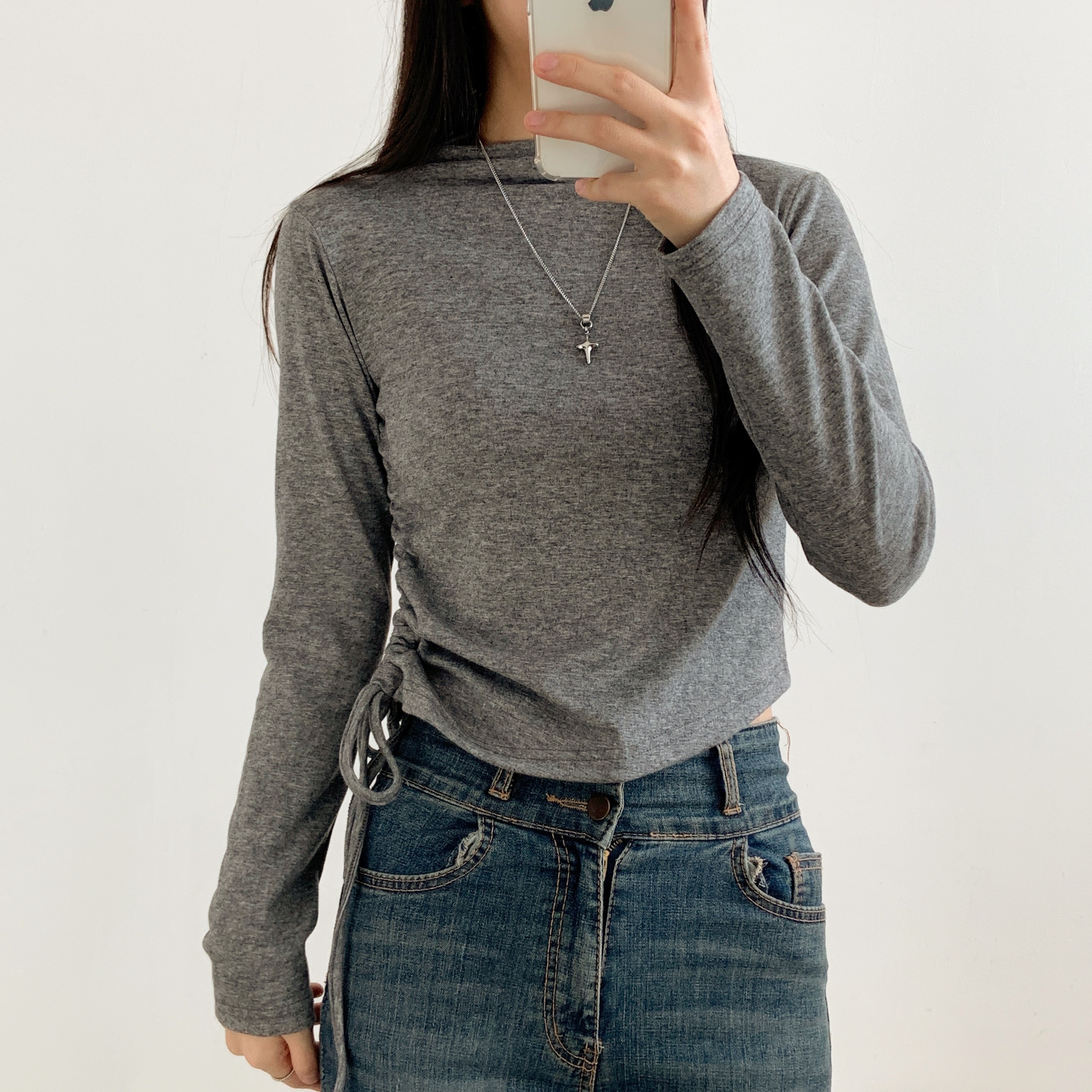 シャーリングモックネックTシャツ | 詳細画像6