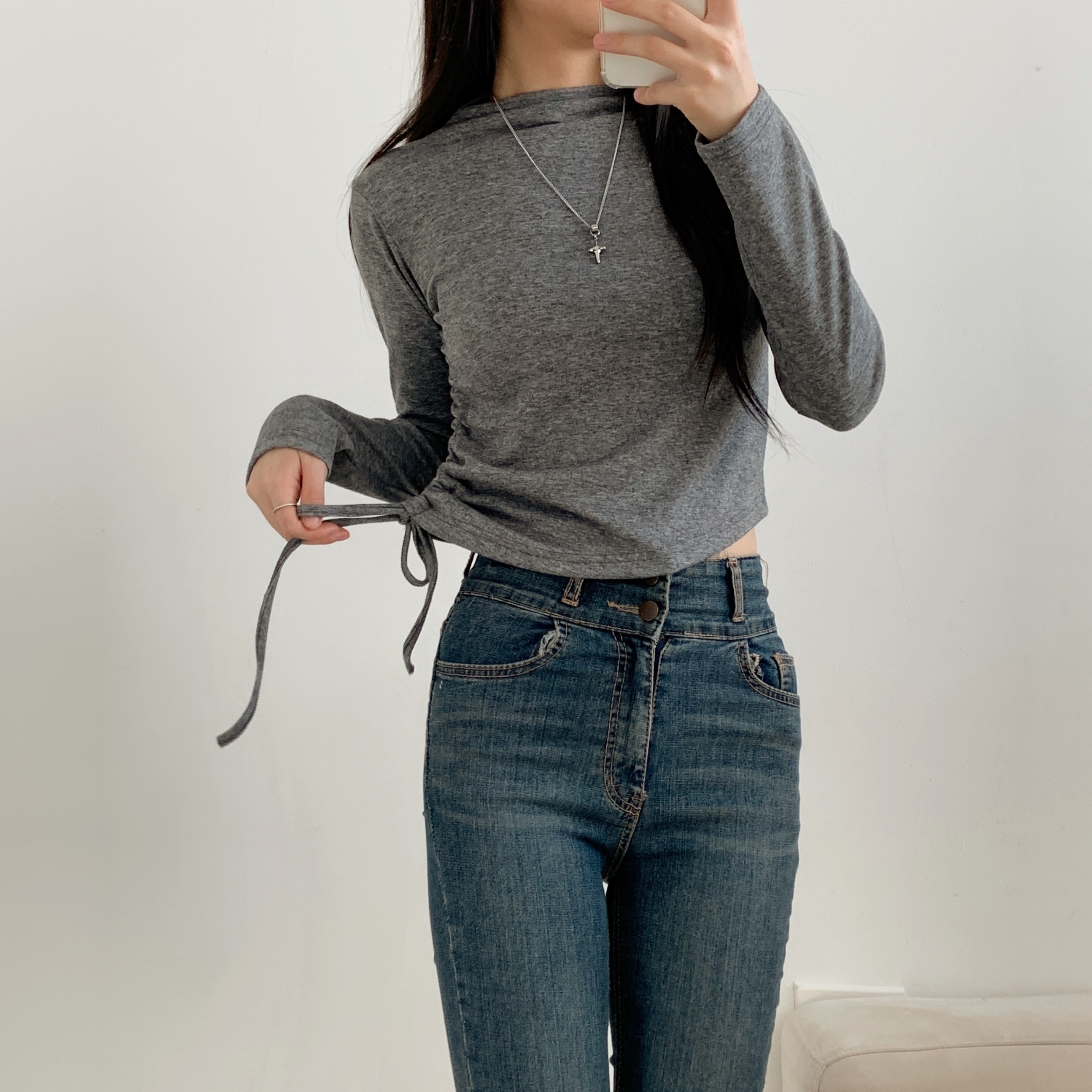 シャーリングモックネックTシャツ | 詳細画像7