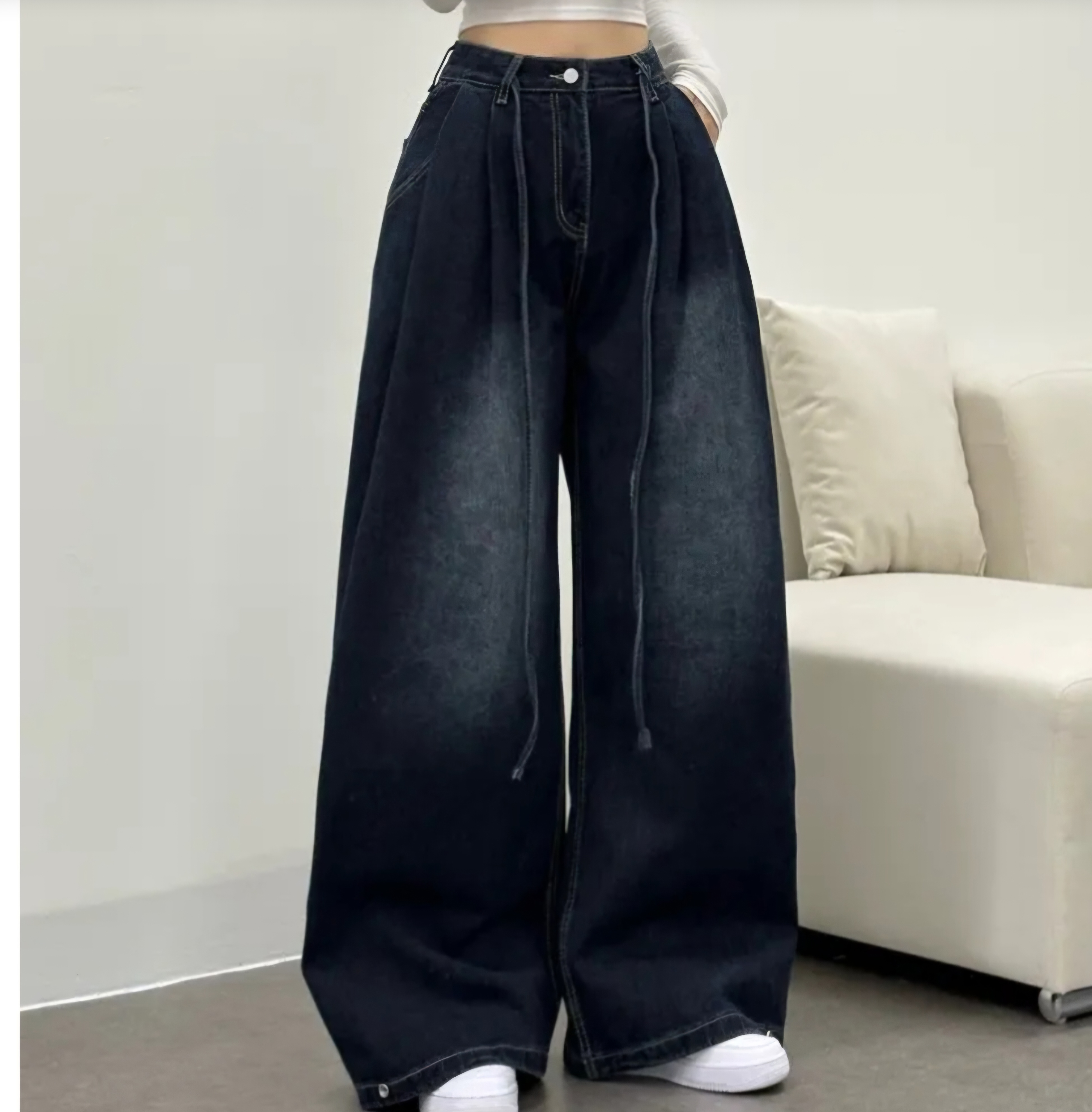 3TYPEドロストボタンヘムタックデニムパンツ | 詳細画像4