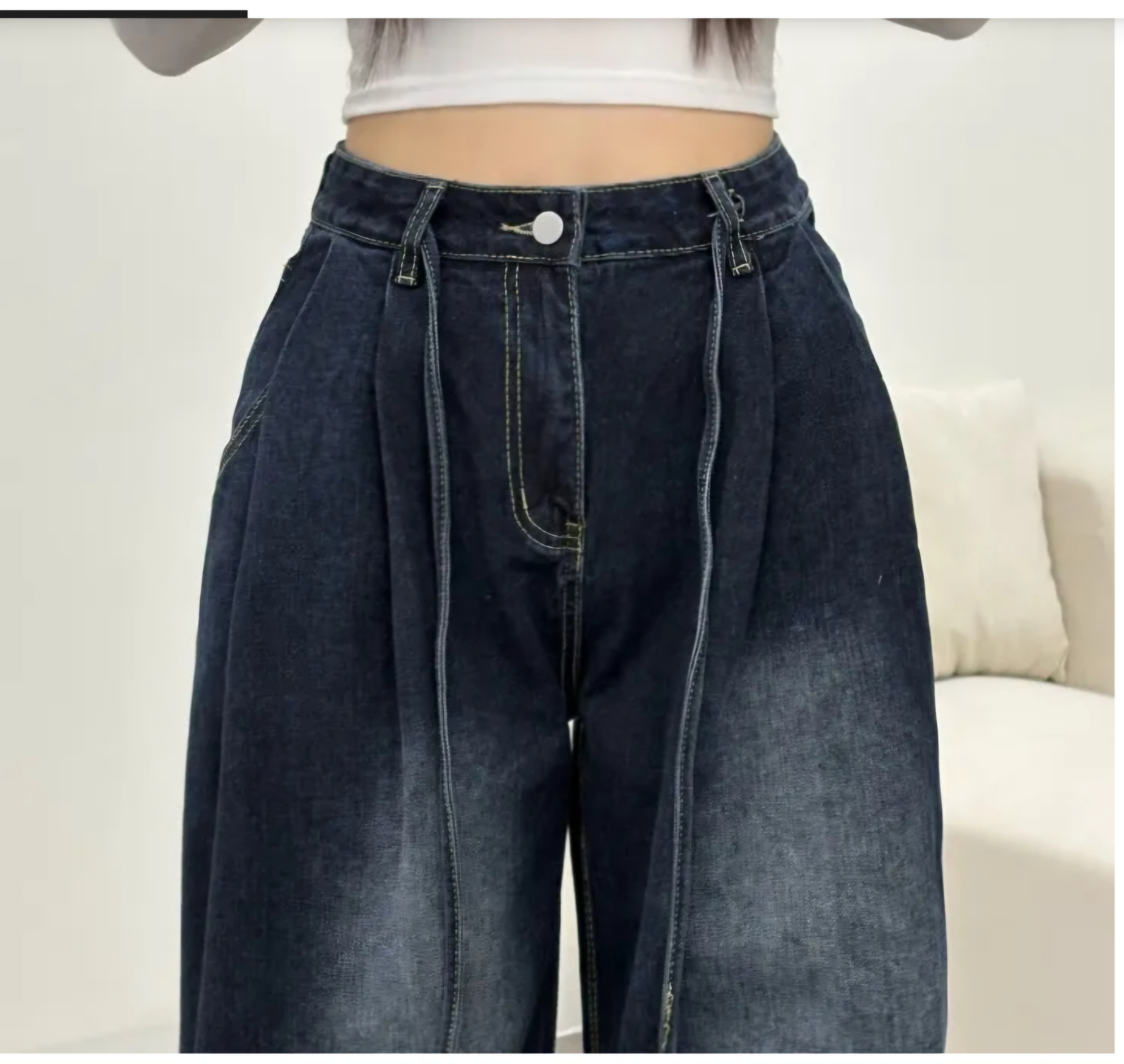 3TYPEドロストボタンヘムタックデニムパンツ | 詳細画像5