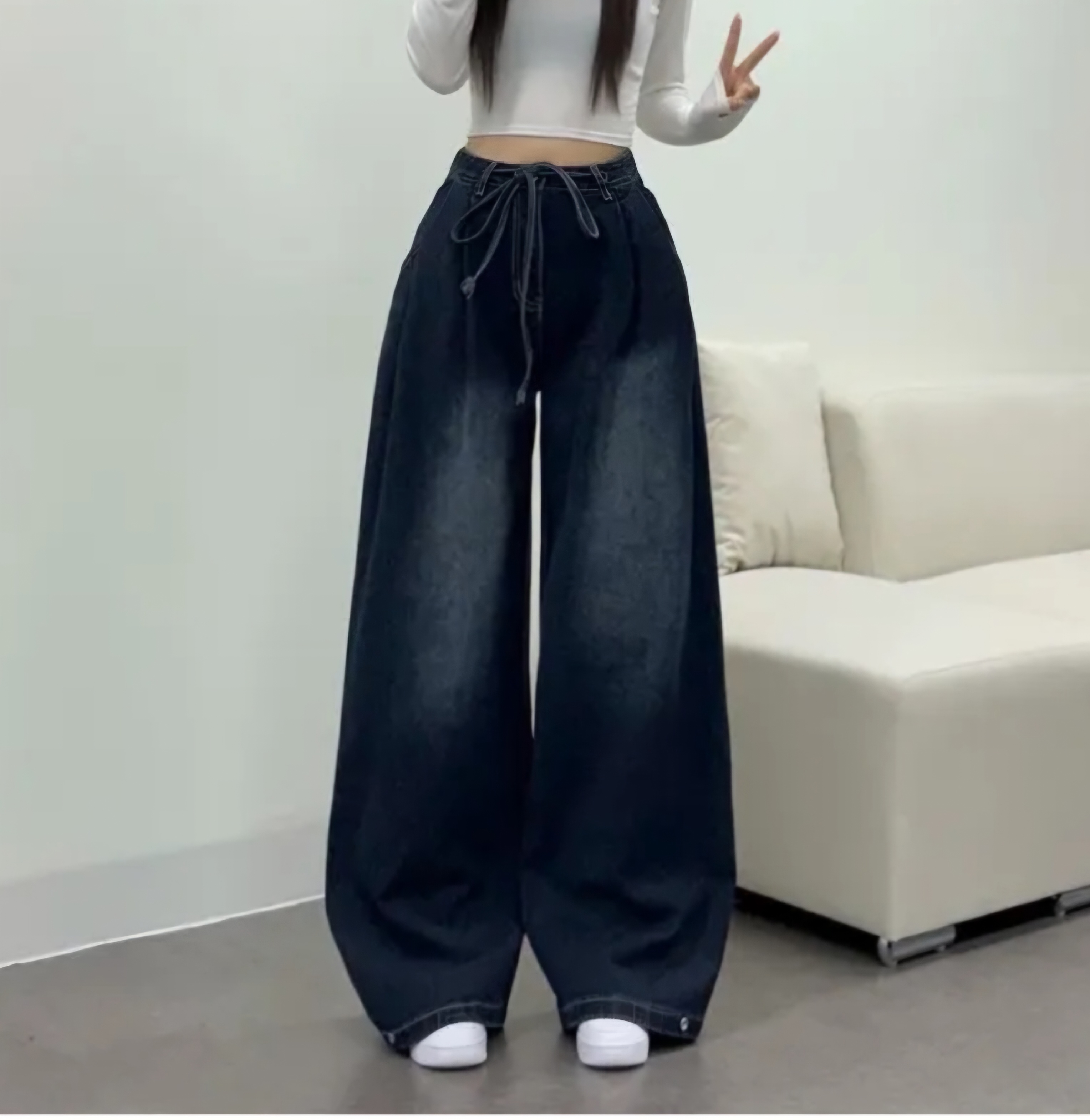 3TYPEドロストボタンヘムタックデニムパンツ | 詳細画像8