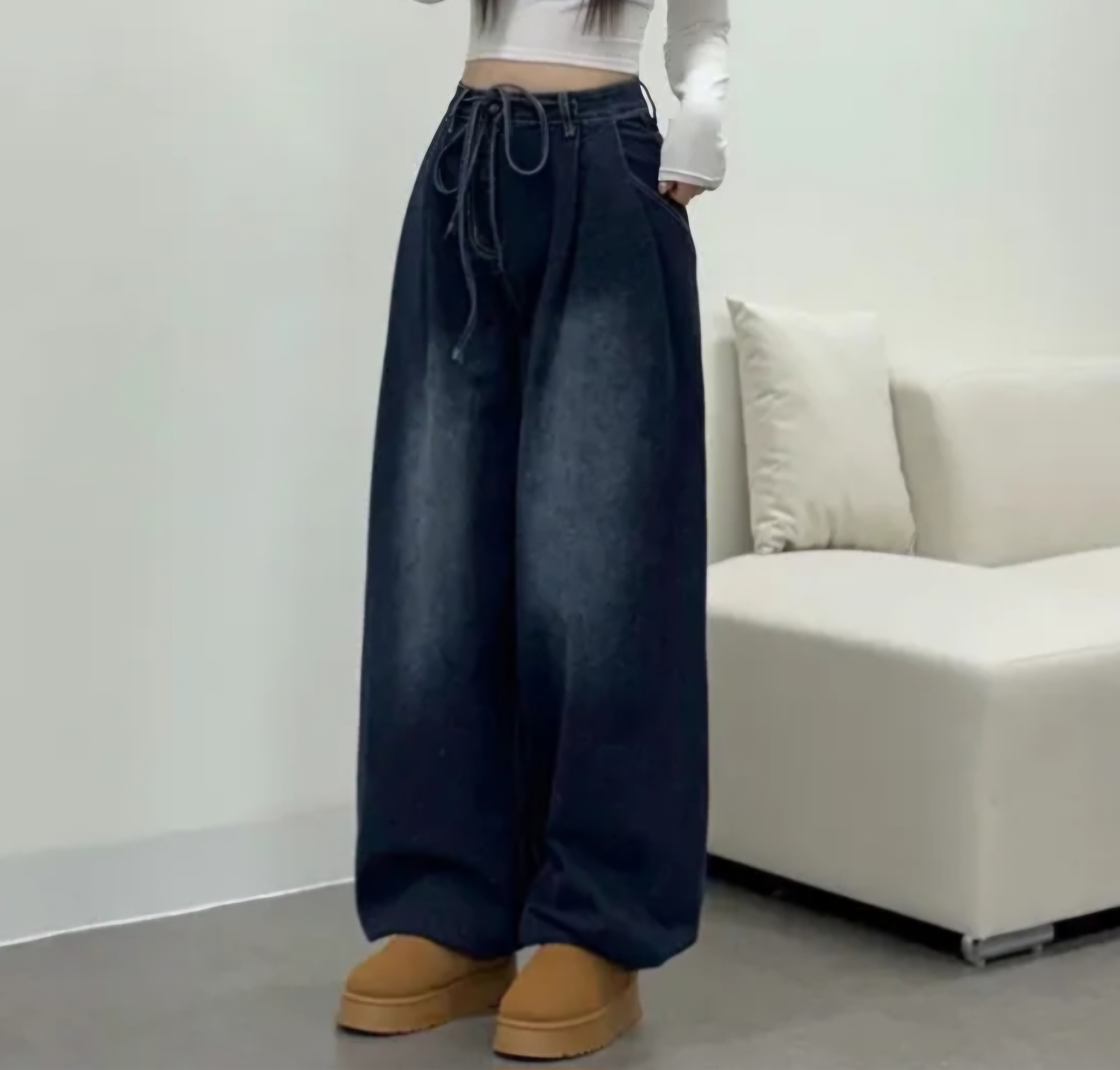 3TYPEドロストボタンヘムタックデニムパンツ | 詳細画像9