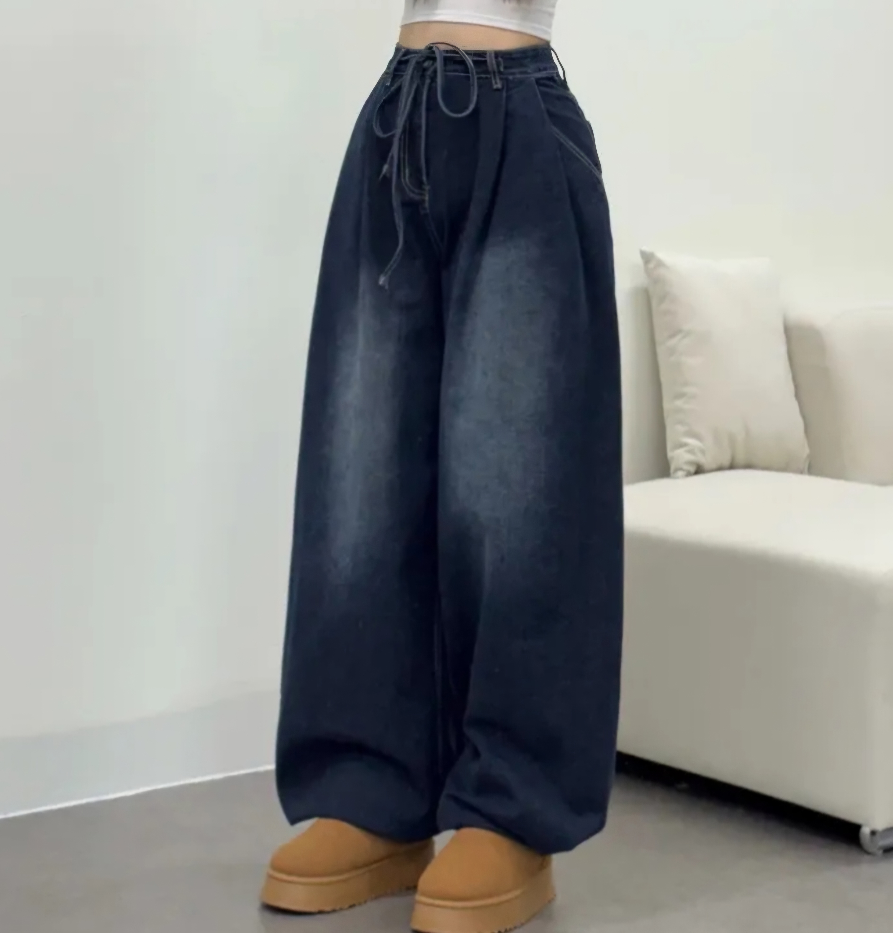 3TYPEドロストボタンヘムタックデニムパンツ | 詳細画像10