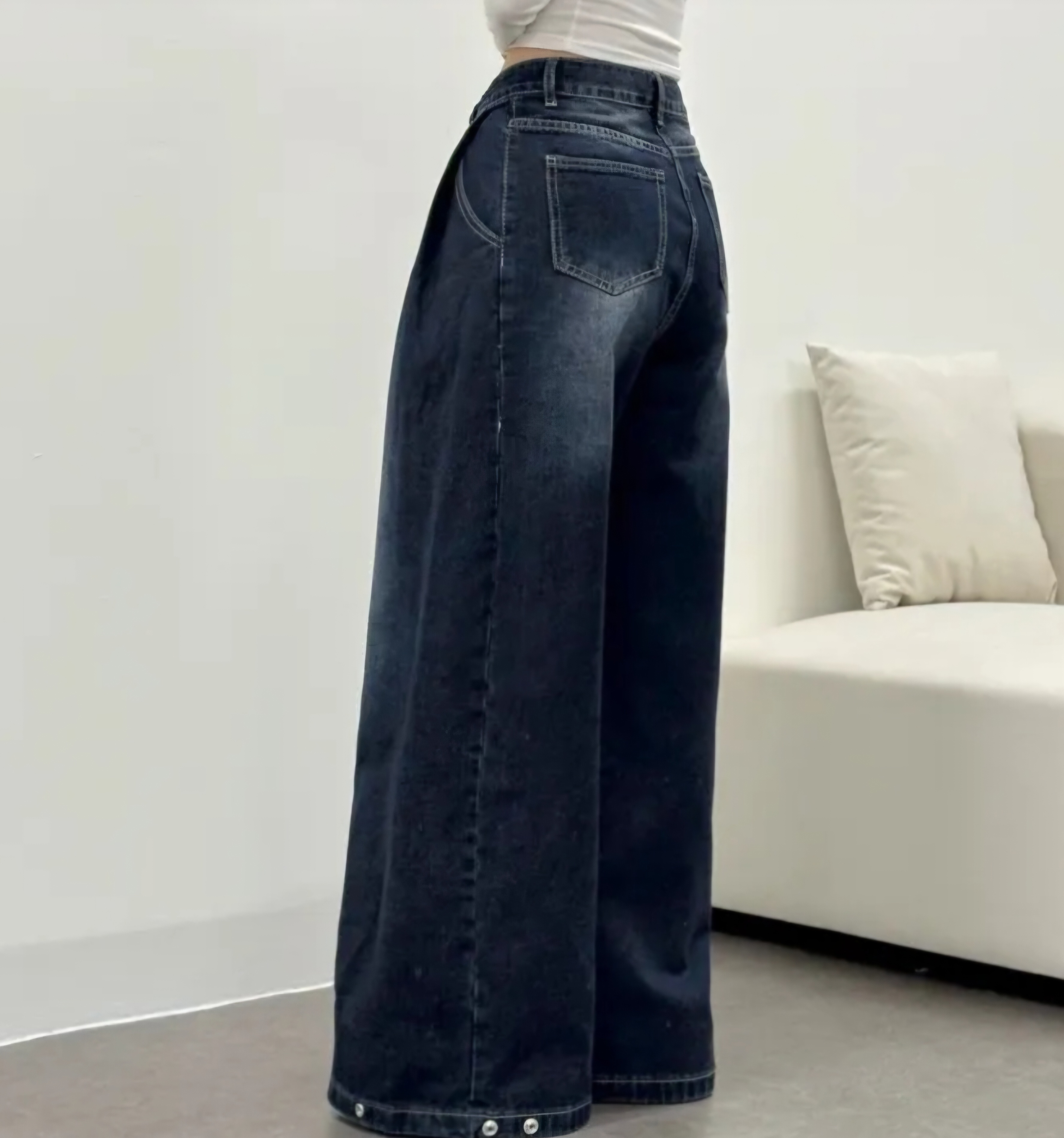 3TYPEドロストボタンヘムタックデニムパンツ | 詳細画像11
