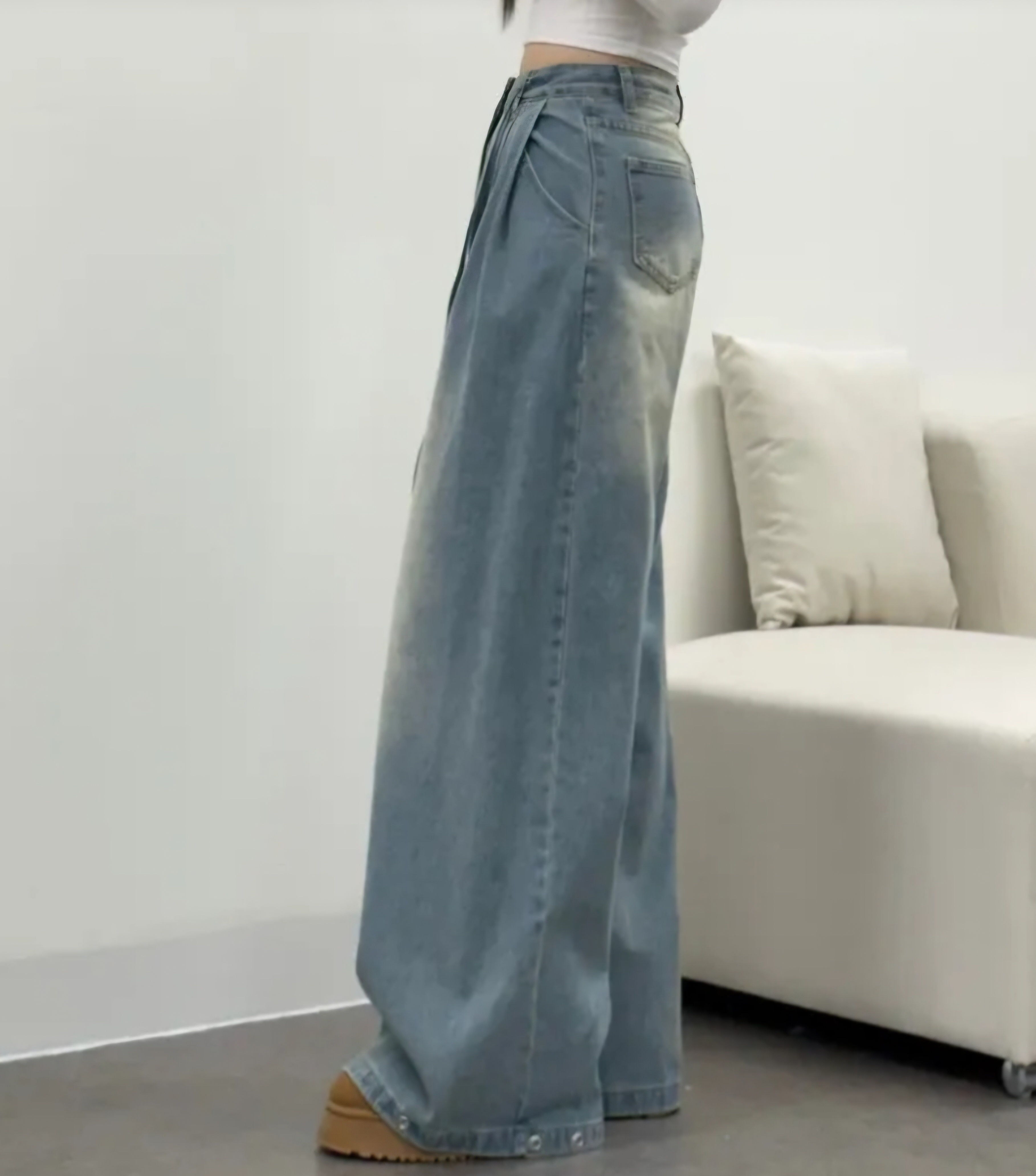 3TYPEドロストボタンヘムタックデニムパンツ | 詳細画像13