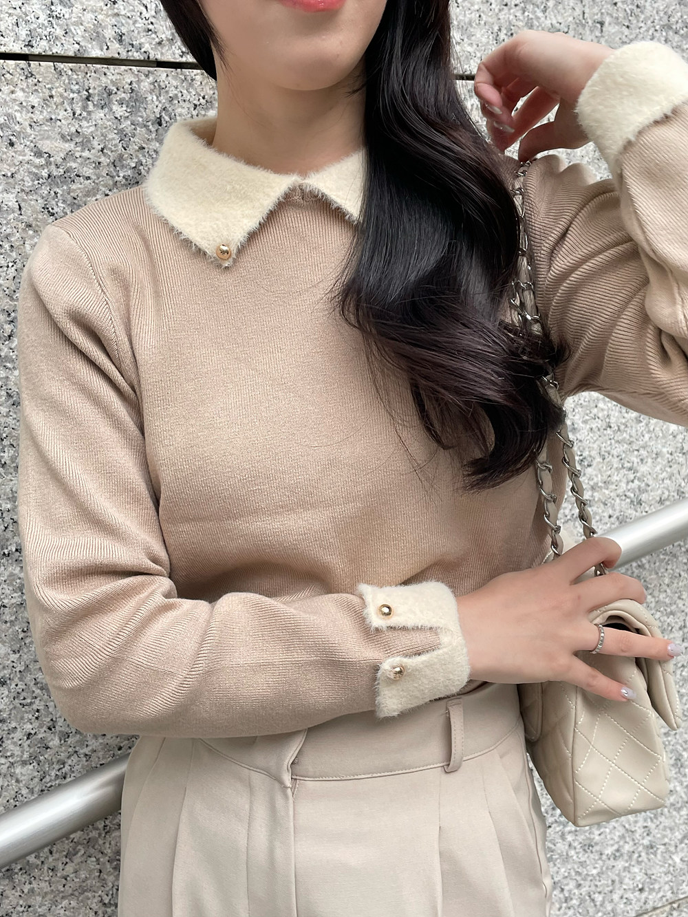 配色カラーファータッチニット | 詳細画像3