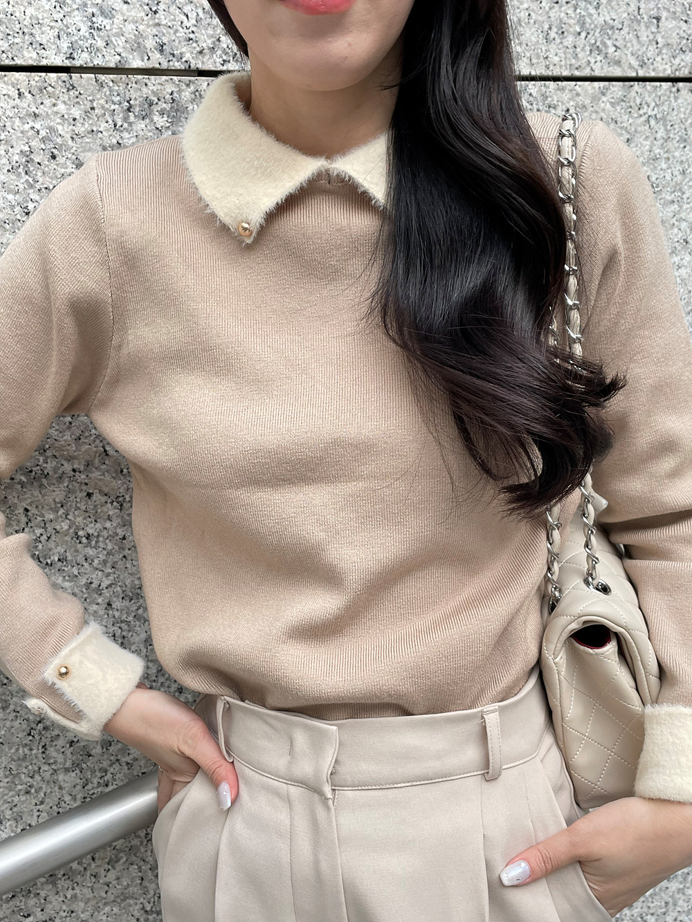 配色カラーファータッチニット | 詳細画像4