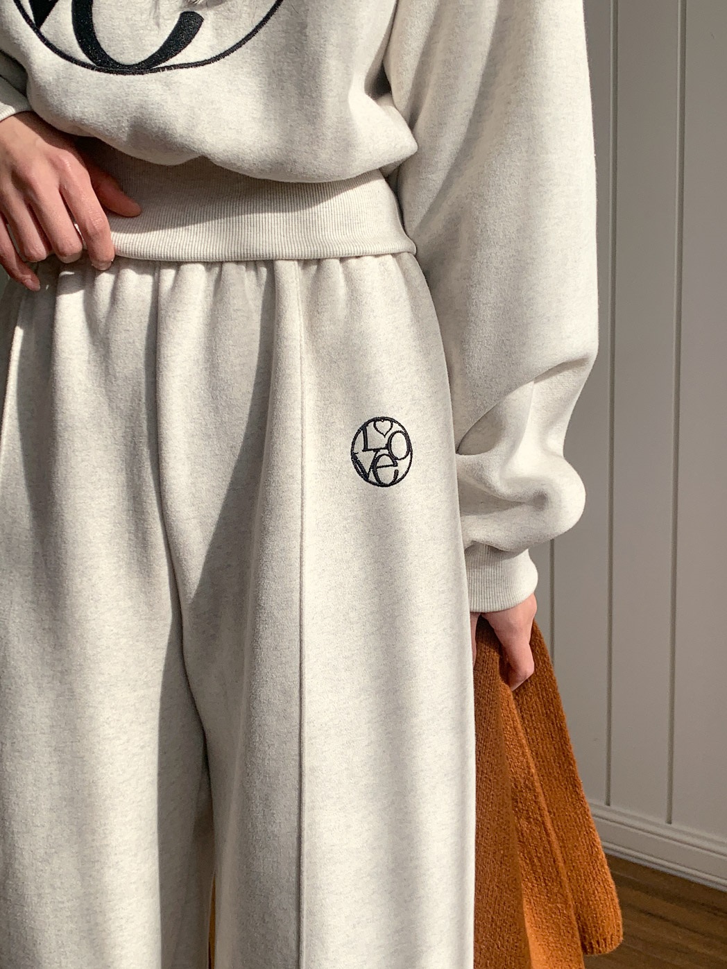 裏起毛Loveハート刺繍スウェット&ワイドパンツSET | 詳細画像5