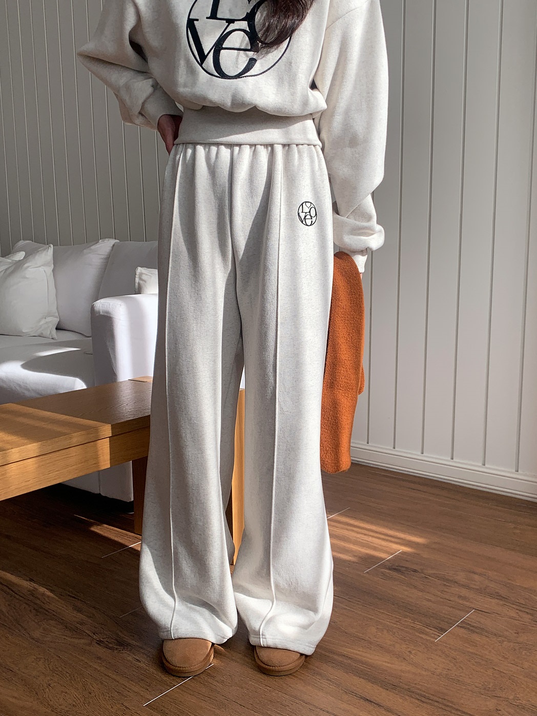 裏起毛Loveハート刺繍スウェット&ワイドパンツSET | 詳細画像6