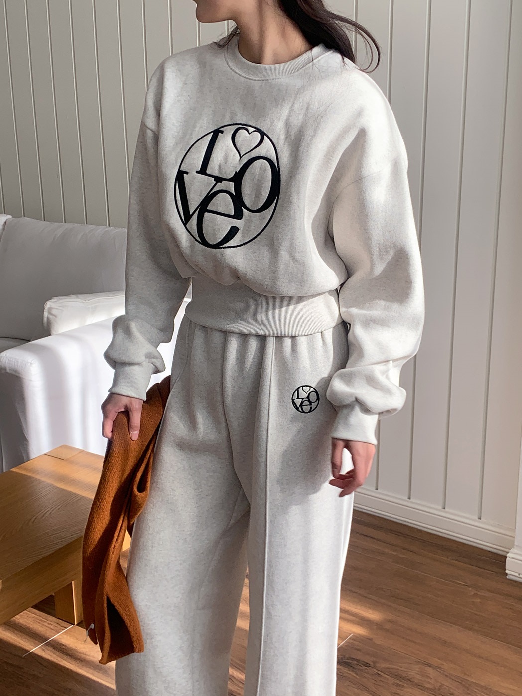 裏起毛Loveハート刺繍スウェット&ワイドパンツSET | 詳細画像9