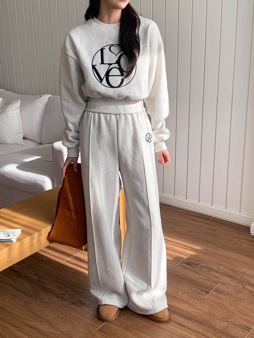 裏起毛Loveハート刺繍スウェット&ワイドパンツSET | 詳細画像11