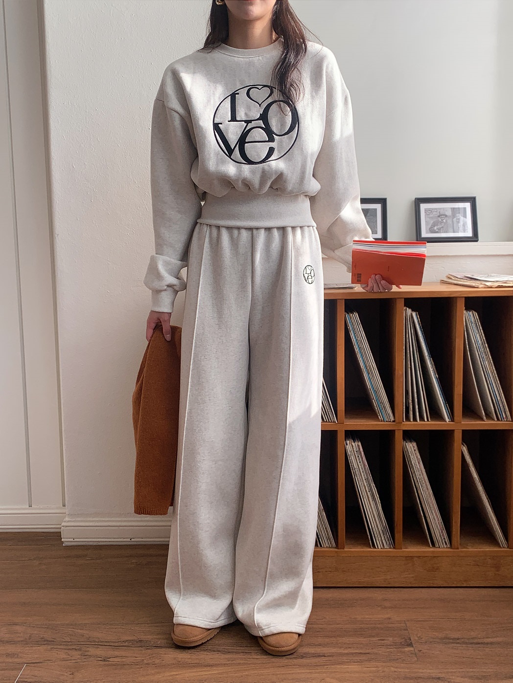 裏起毛Loveハート刺繍スウェット&ワイドパンツSET | 詳細画像14