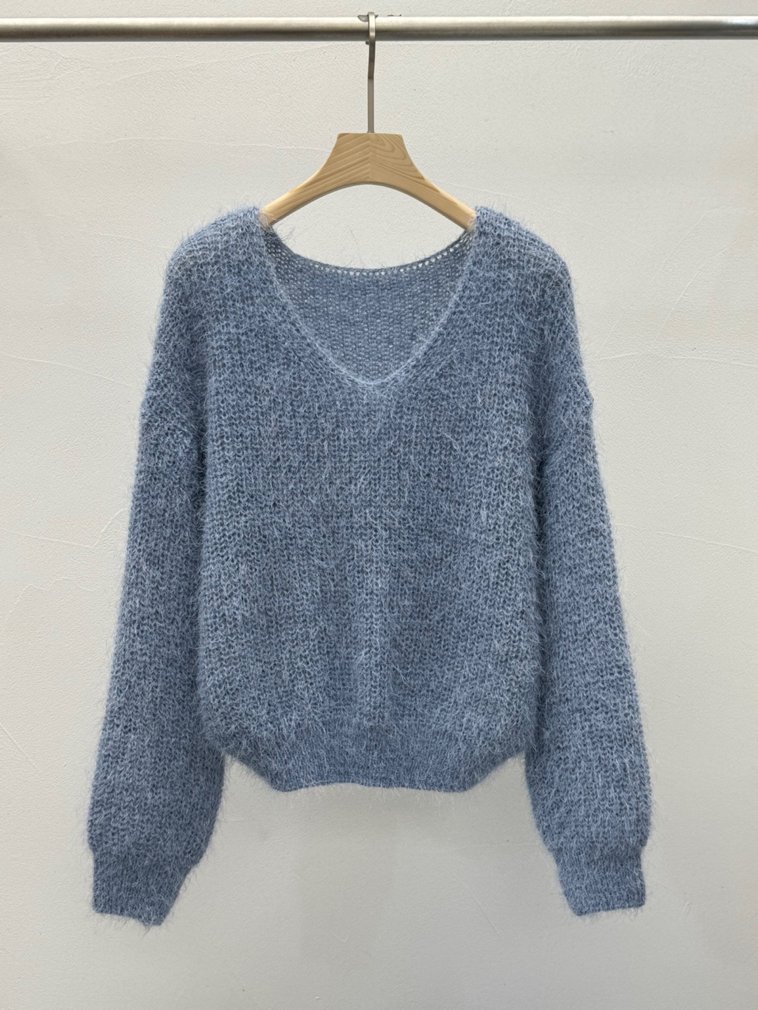 Vネックヘアリールーズニット | 詳細画像7