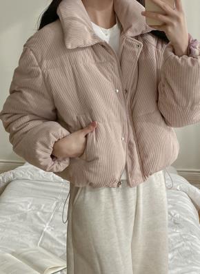 DHOLIC ニットレイヤードワイドカラー 中綿ジャンパー p699207 韓国 ニットレイヤードワイドカラー中綿ジャンパー | レディース