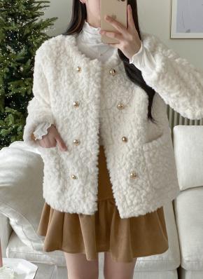 ダブルゴールドボタンエコファージャケット | レディースファッション